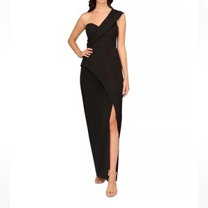 Aiden Mattox Asymmetric One Shoulder Column Gown. Size 6.